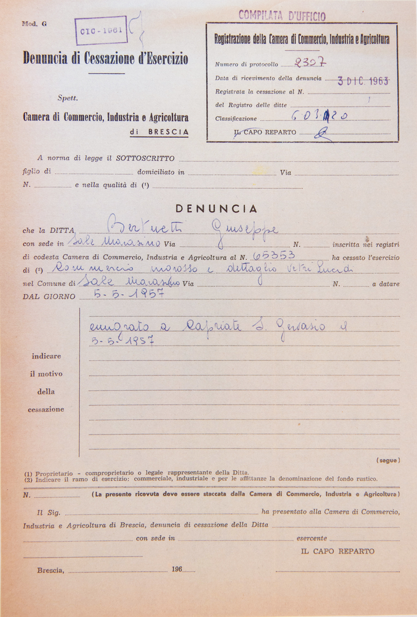 Documenti storici Falegnameria Adda Documenti storici Falegnameria Adda