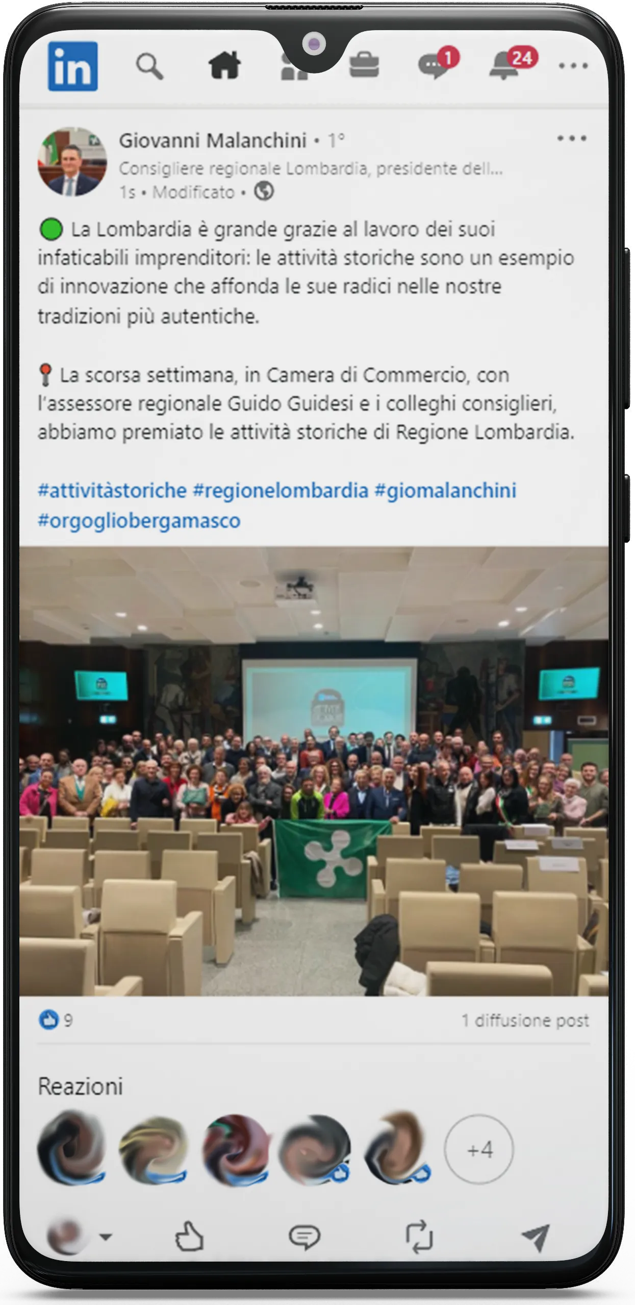 Post social sulla premiazione delle Attività Storiche Post social sulla premiazione delle Attività Storiche