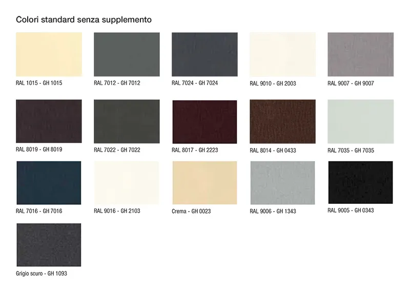 Frangisole Milesi Shadow 500 Colori 1 Palette colori frangisole Shadow 500 immagine 1