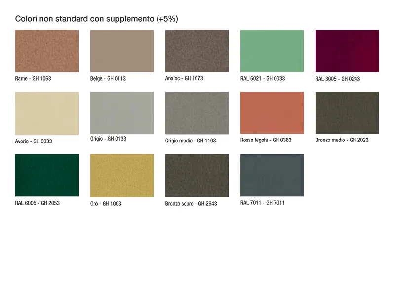 Frangisole Milesi Shadow 500 Colori 2 Palette colori frangisole Shadow 500 immagine 2