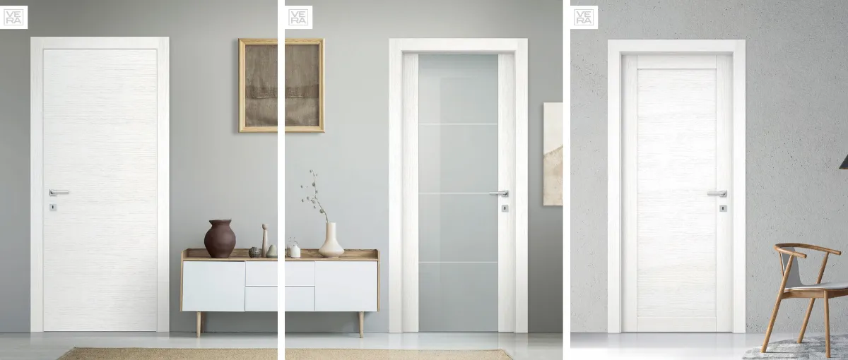 Campione finitura Bianco Frassino delle porte interne Vera