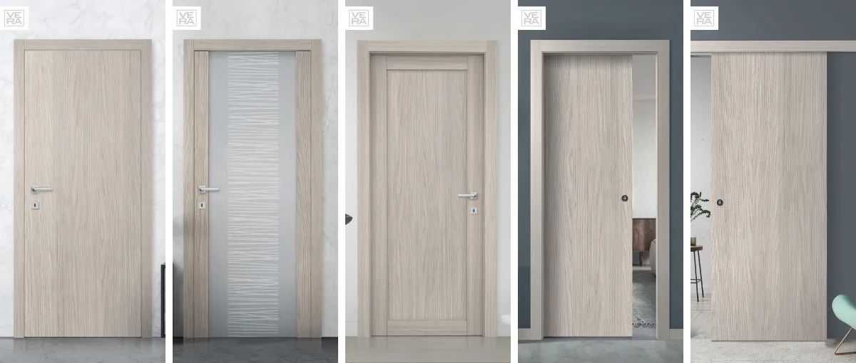 Campione finitura Leccio Verticale delle porte interne Vera