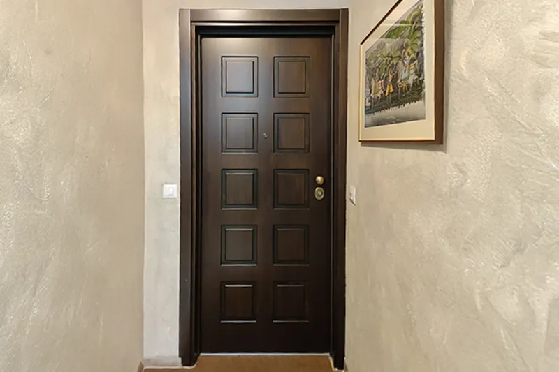 Porta blindata vista dall'interno