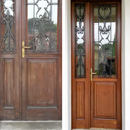 Porta d'ingresso a riquadri con inserto in vetro Porta d'ingresso a riquadri con inserto in vetro